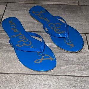 New Sam Edelman Aquarian Oliver Bright Blue Flip Flops